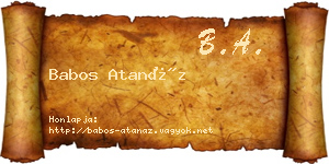 Babos Atanáz névjegykártya